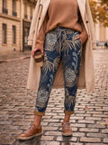 LNSWN Golden Swirl Floral Jogger Pants Navy