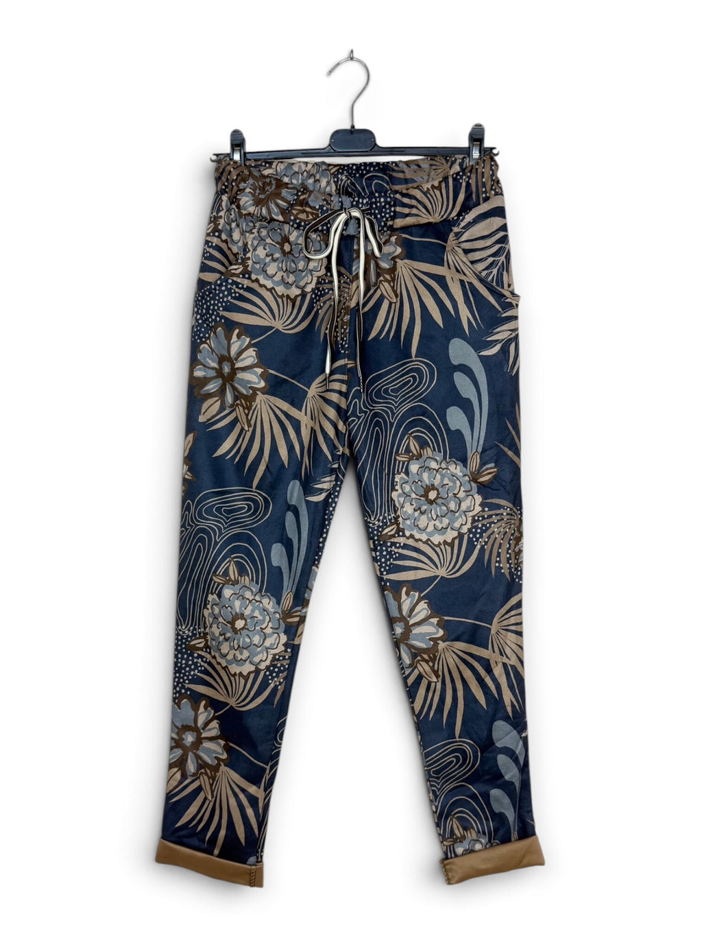 LNSWN Golden Swirl Floral Jogger Pants Navy