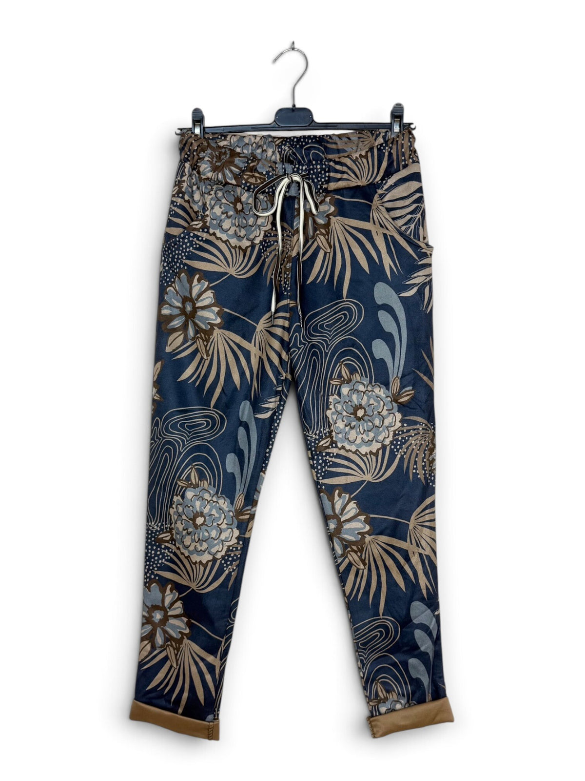 LNSWN Golden Swirl Floral Jogger Pants Navy