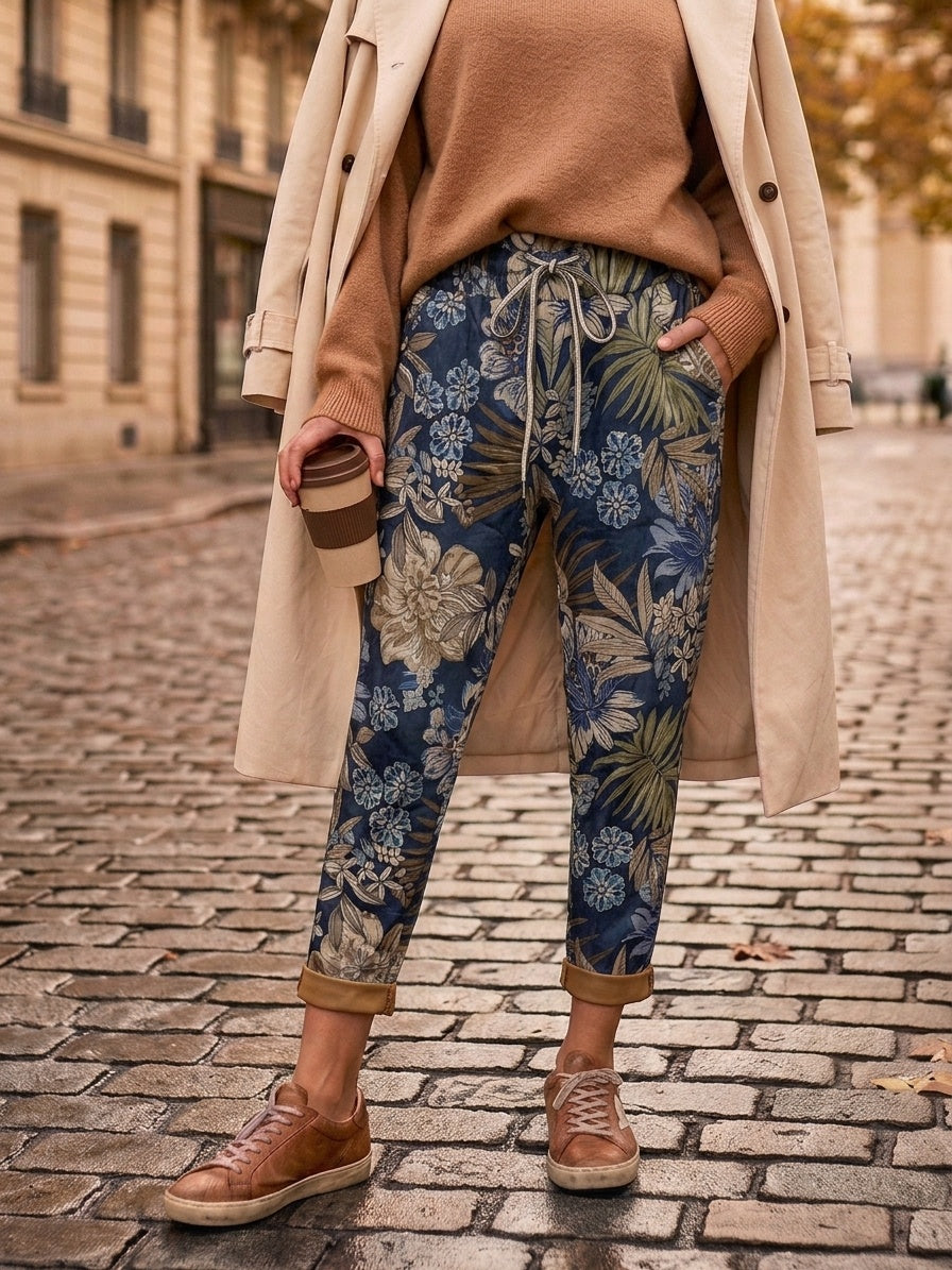 LNTFN Tropical Floral Jogger Pants Navy