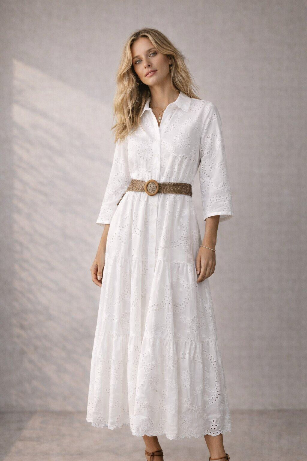 LUSCSD Sangallo Cotton Shirt Dress