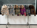 MN35 Striped Wool Faux Fur Collar Shirt Jacket