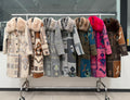 MN48 Aztec Wool Faux Fur Collar Long Coat