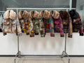 MN69 Plaid Patchwork Wool Faux Fur Collar Shirt Jacket