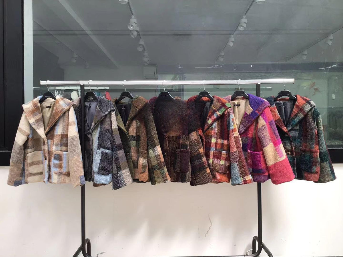 MN90 Patchwork Wool Hooded Jacket