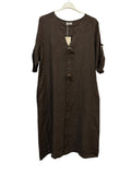 VC4830CHO Stretch Cotton V-Neck Dress Chocolate