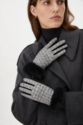 JA400 Black Houndstooth Fur Gloves