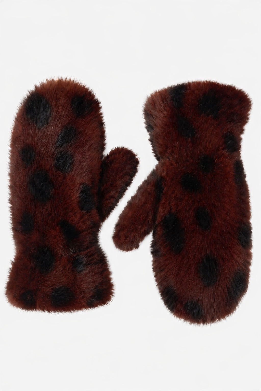 JA261 Rust Spotted Fur Mittens