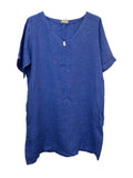 VC0147LAV Linen V-Neck Tunic Dress Lavender