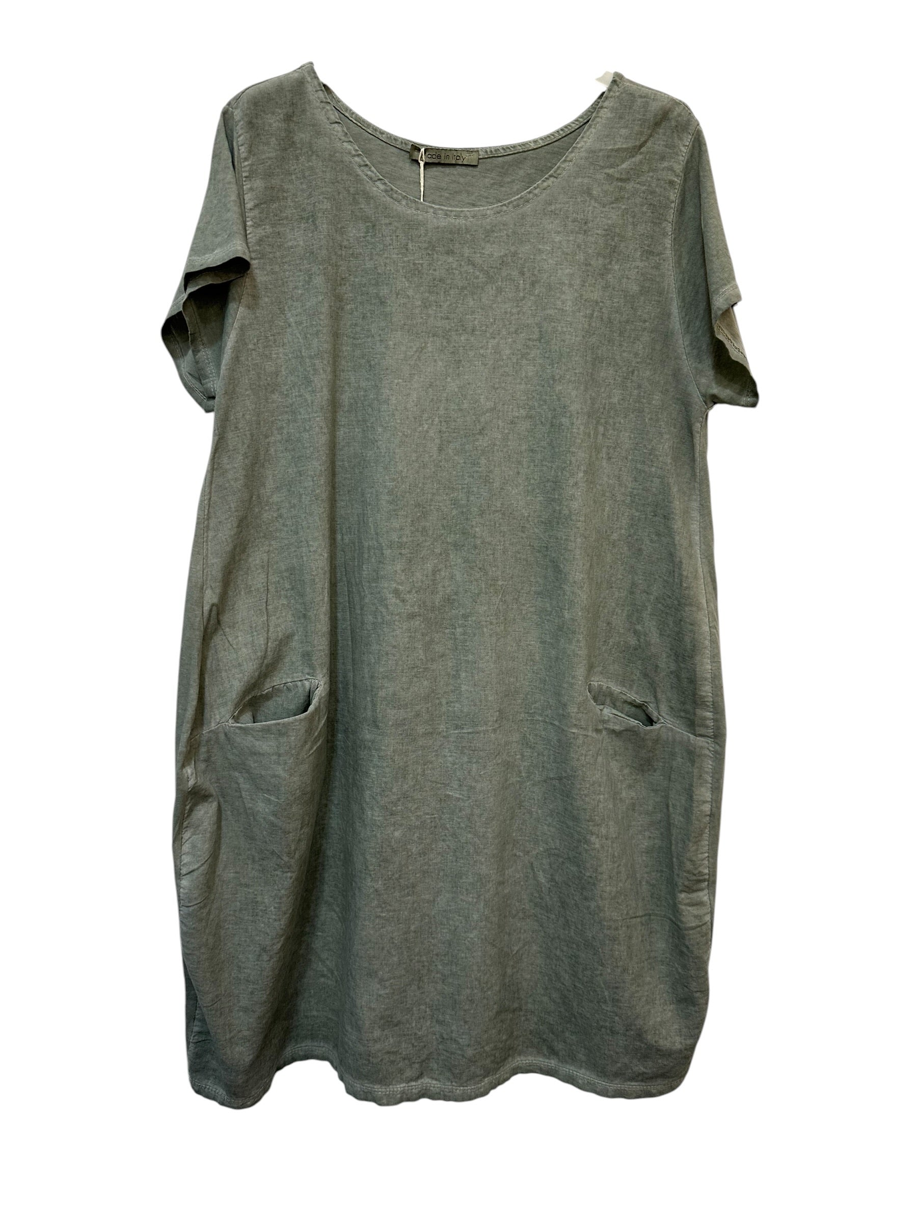 VC9537KHA Cotton-Linen Pocket Dress Khaki