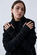 JA389 Black Long Knit Arm Warmers