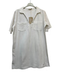 VC6826WHI Cotton Polo V-Neck Dress White