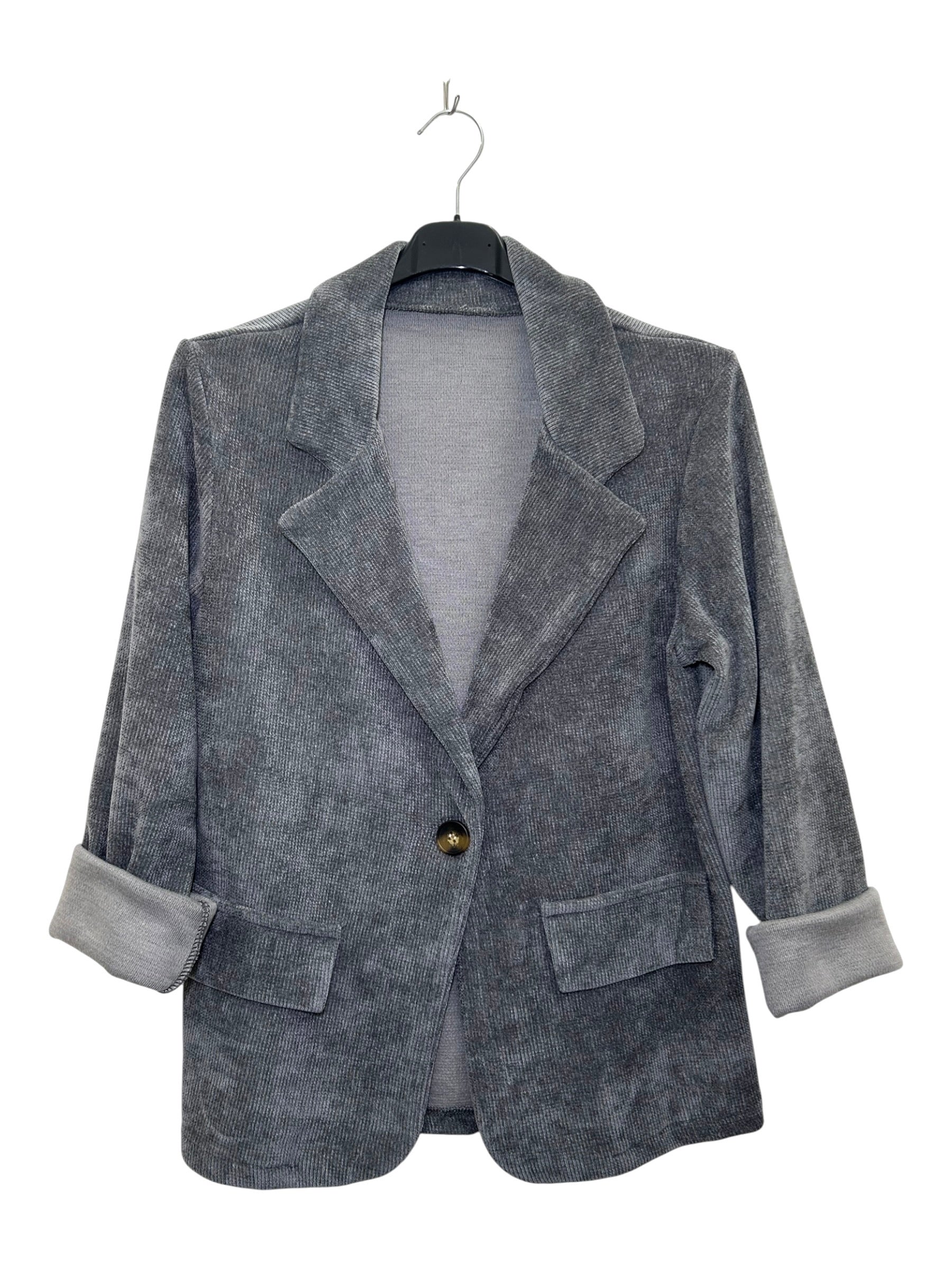 VM50 Grey Velvet Blazer