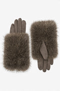 JA187 Dark Taupe Oversized Fur Gloves
