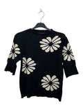 VM69 Black Floral Print Sleeveless Sweater