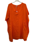VC2820ORA Oversized Linen Tunic Dress Orange
