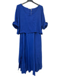 VC2PCSROY Cotton Two-Piece Midi Dress Set Royal Blue