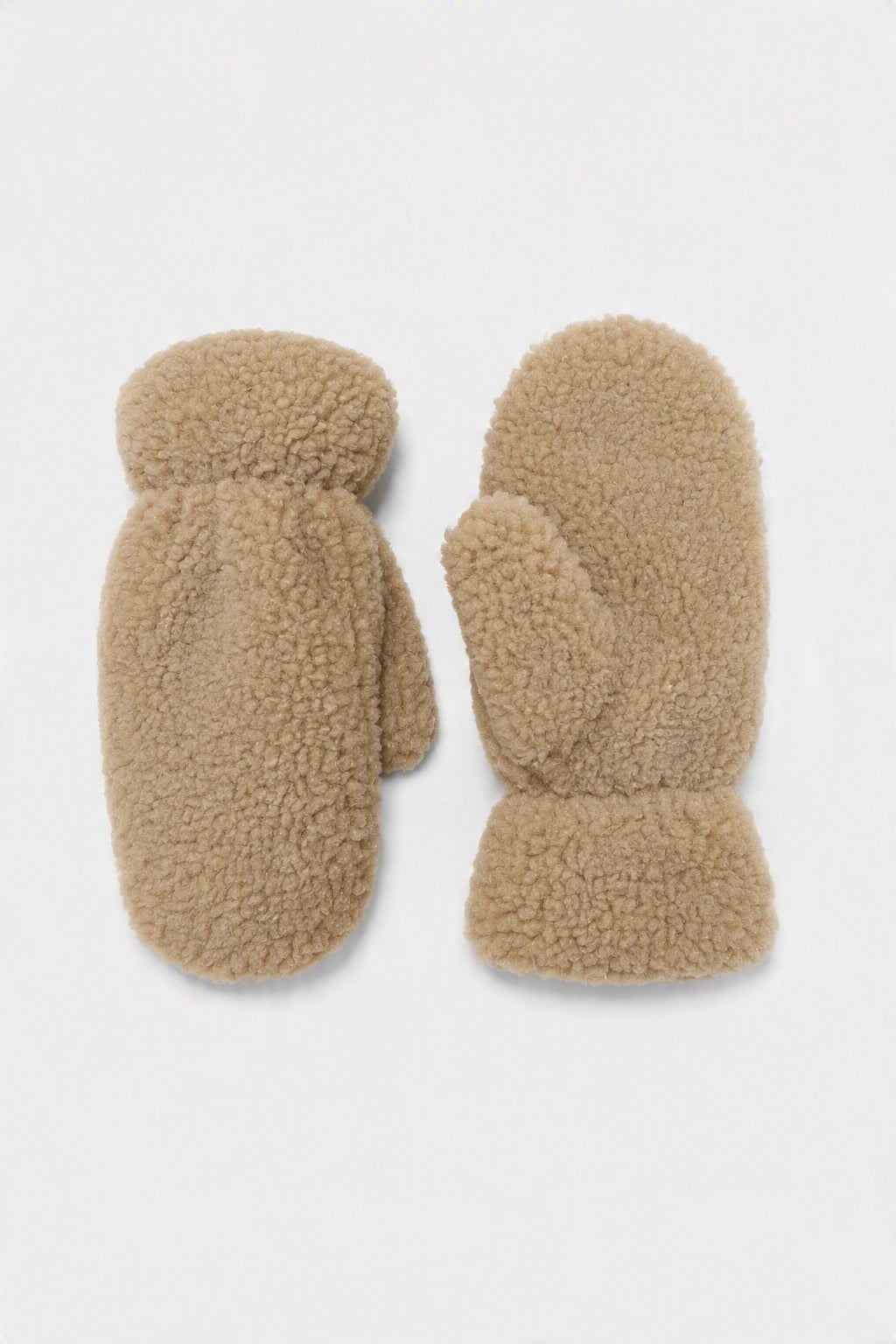 JA201 Camel Teddy Mittens