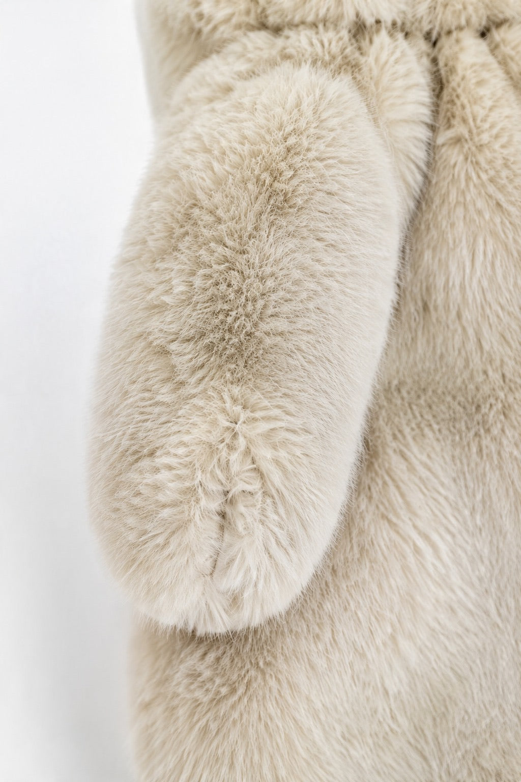 JA312 Beige Faux Mink Mittens