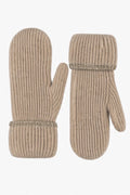 JA246 Taupe Ribbed Knit Mittens