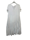 VC2446WHI Cotton V-Neck Dress White