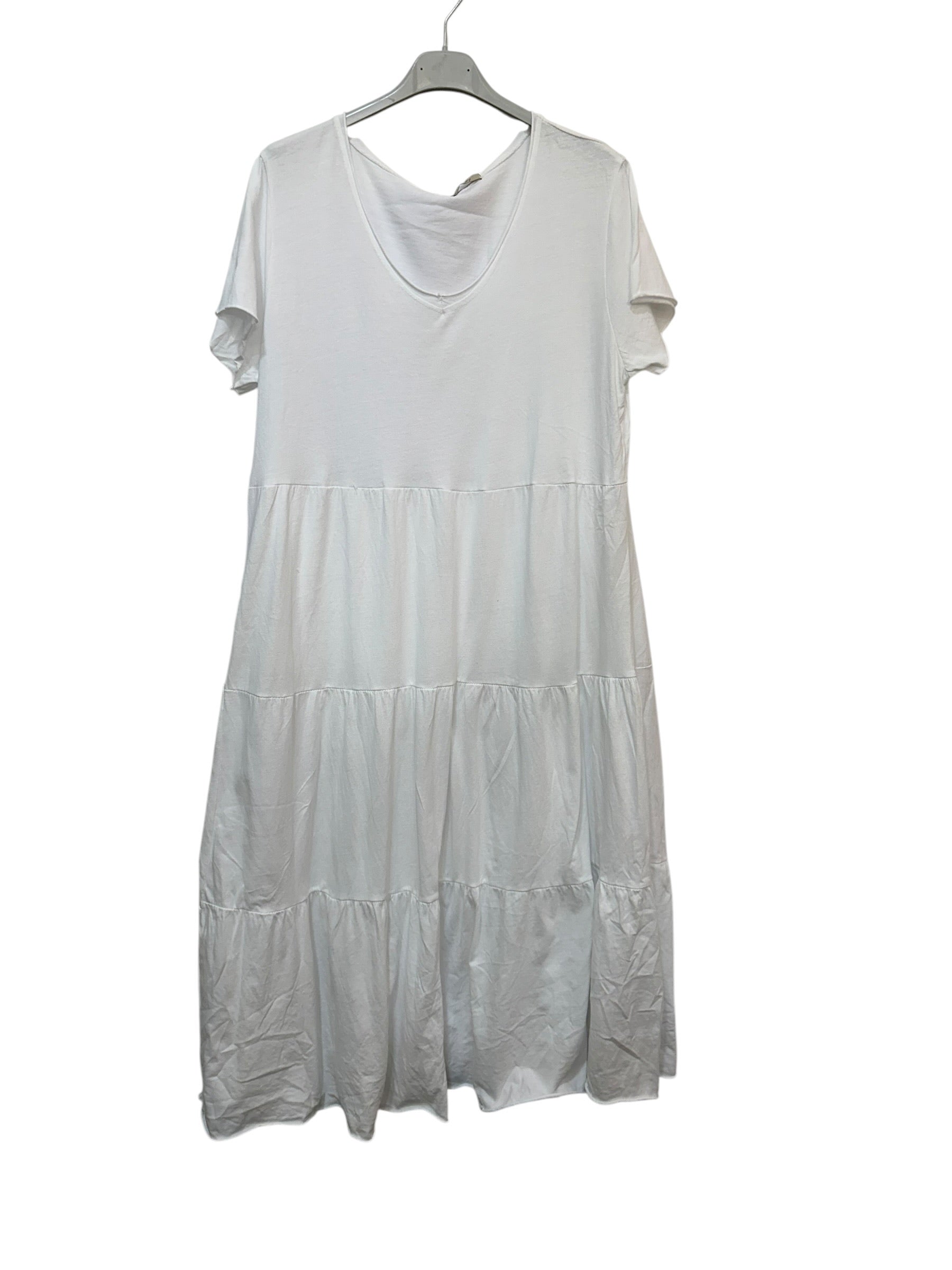 VC2446WHI Cotton V-Neck Dress White
