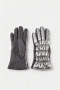 JA376 Gunmetal Metallic Puffer Gloves