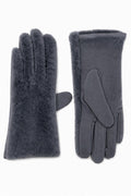 JA228 Grey Plush Fur Gloves