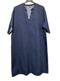 VC59699DAR Denim V-Neck Dress Dark Blue