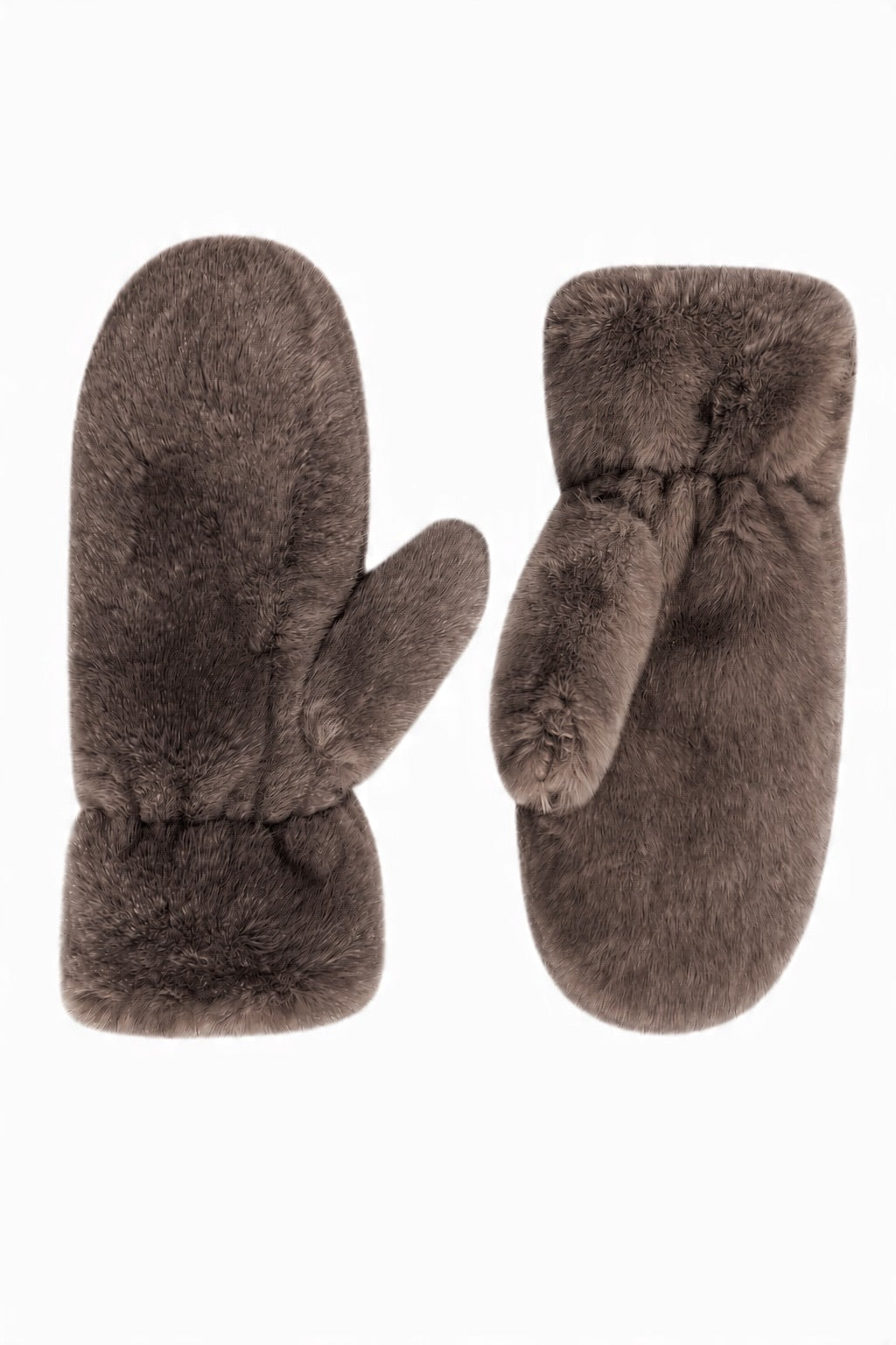 JA315 Taupe Grey Faux Mink Mittens
