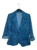 VM48 Petrol Blue Velvet Blazer