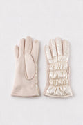 JA378 White Metallic Puffer Gloves