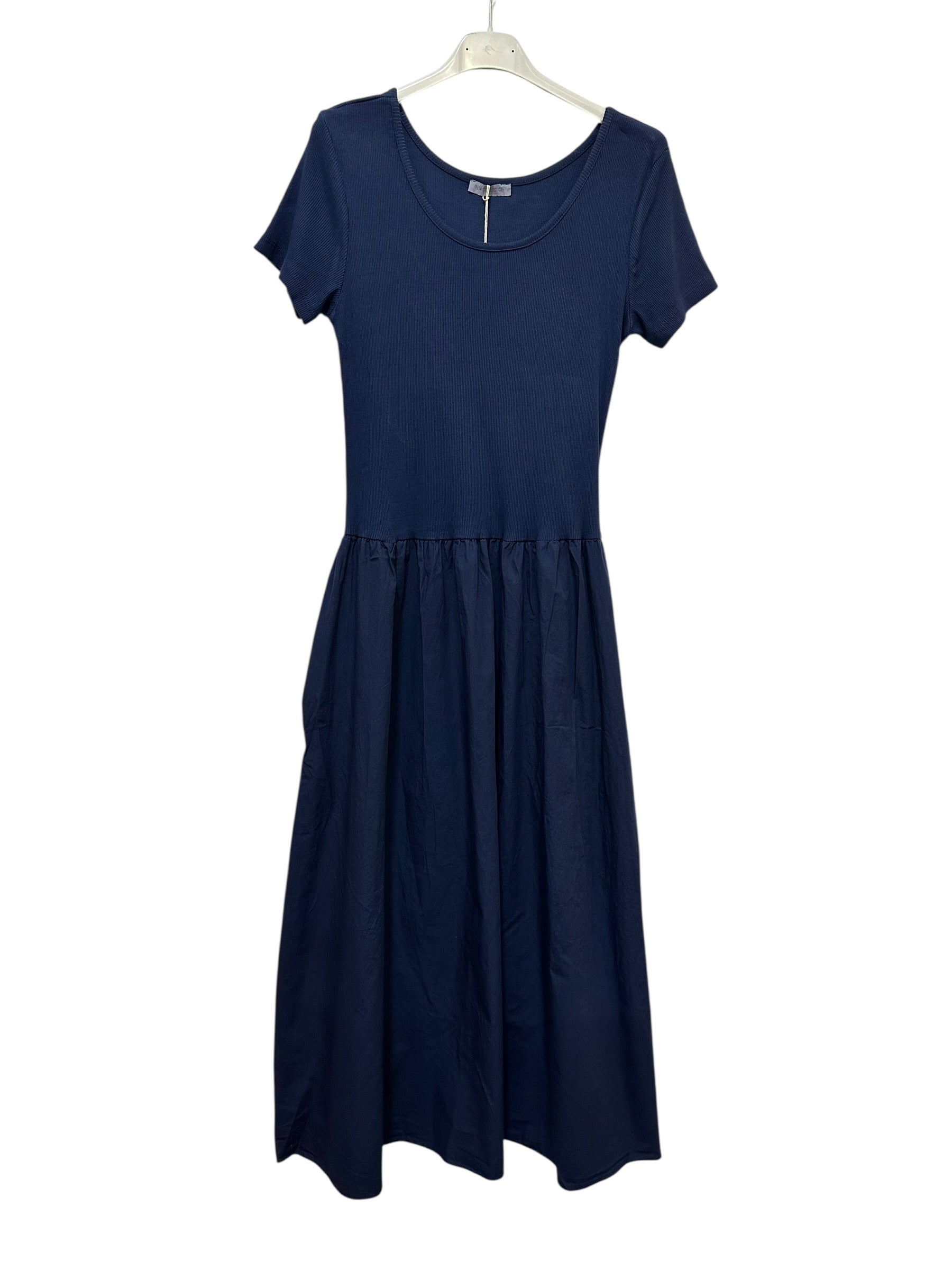 VC842131NAV Two-Tone Midi Dress Navy