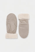 JA191 Beige Sherpa Suede Mittens