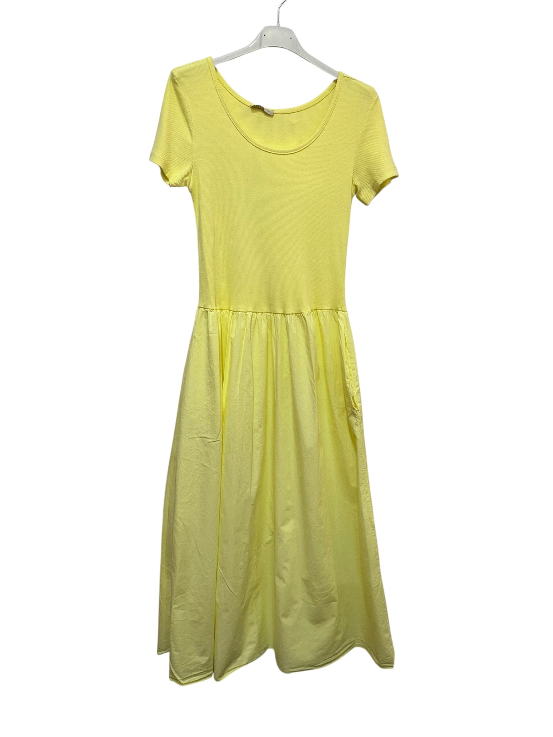 VC842131YEL Two-Tone Midi Dress Yellow