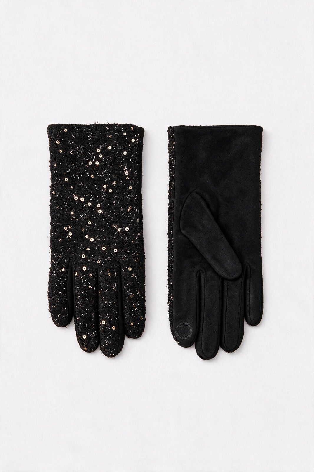 JA395 Black Gold Sequin Gloves