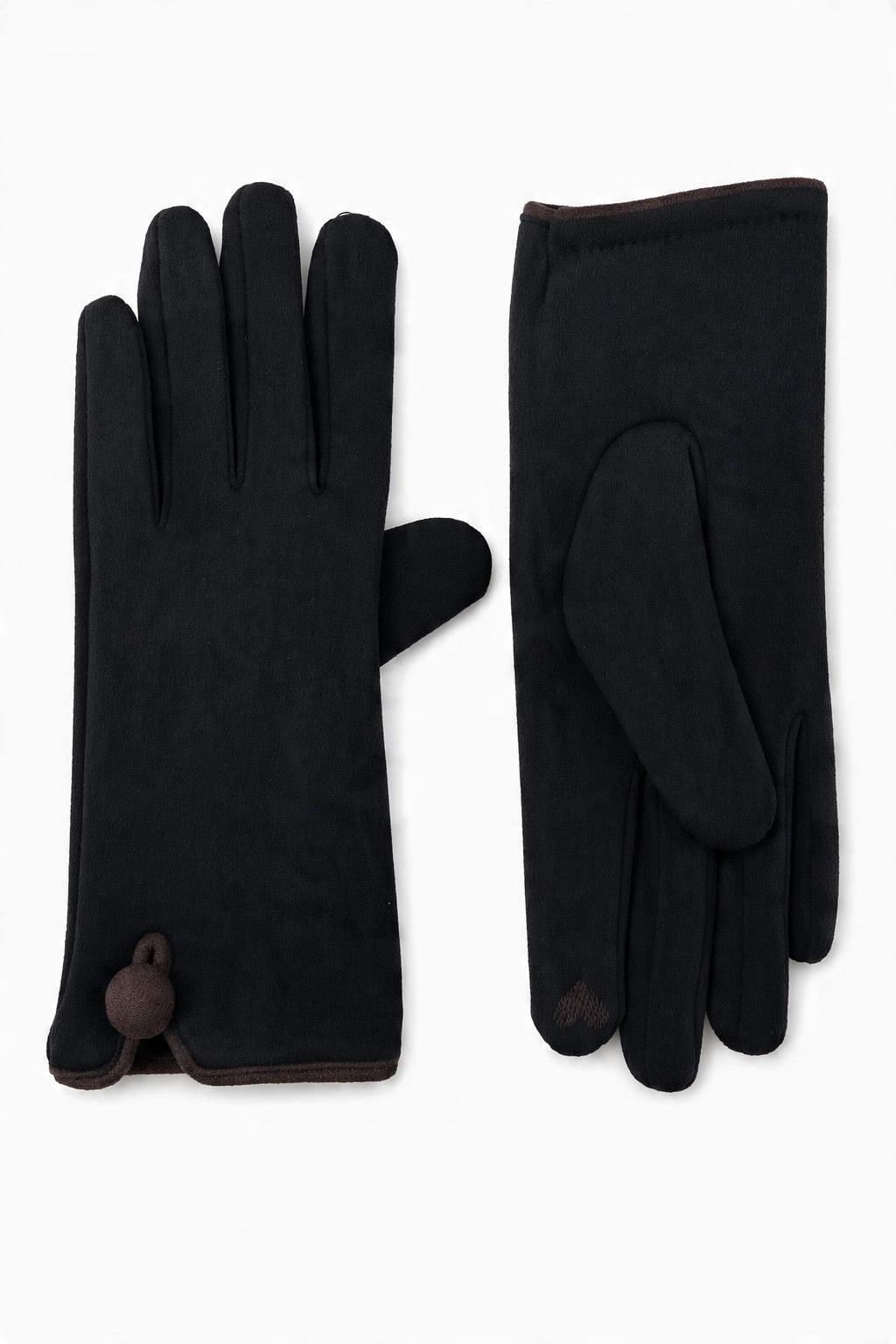 JA206 Black Button Cuff Gloves