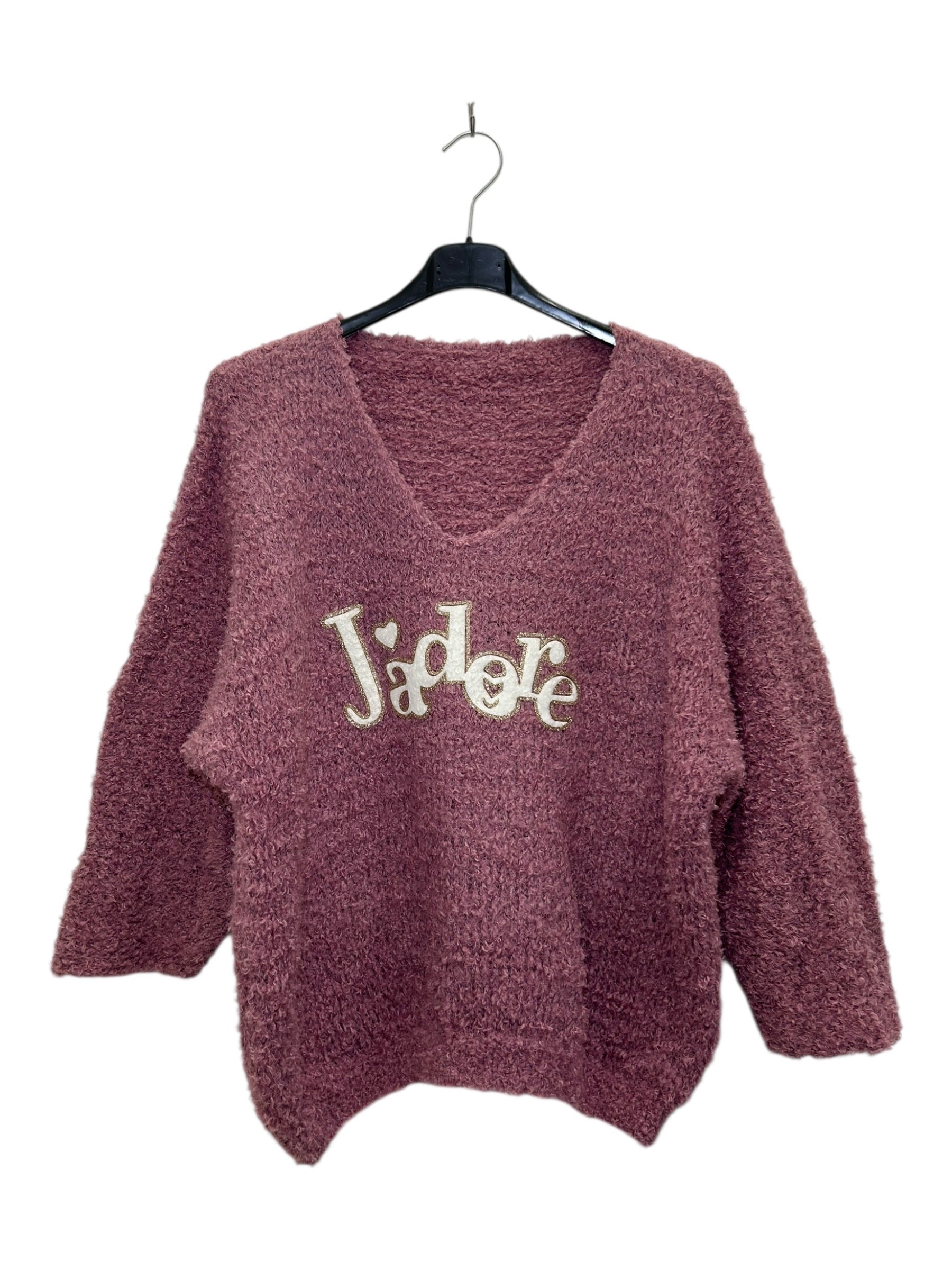 VM84 Lilac Adore Print Teddy Sweater
