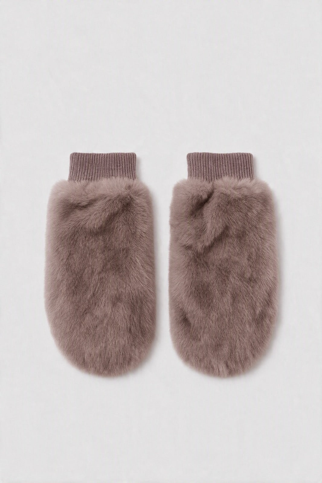 JA367 Mauve Fluffy Fur Mittens