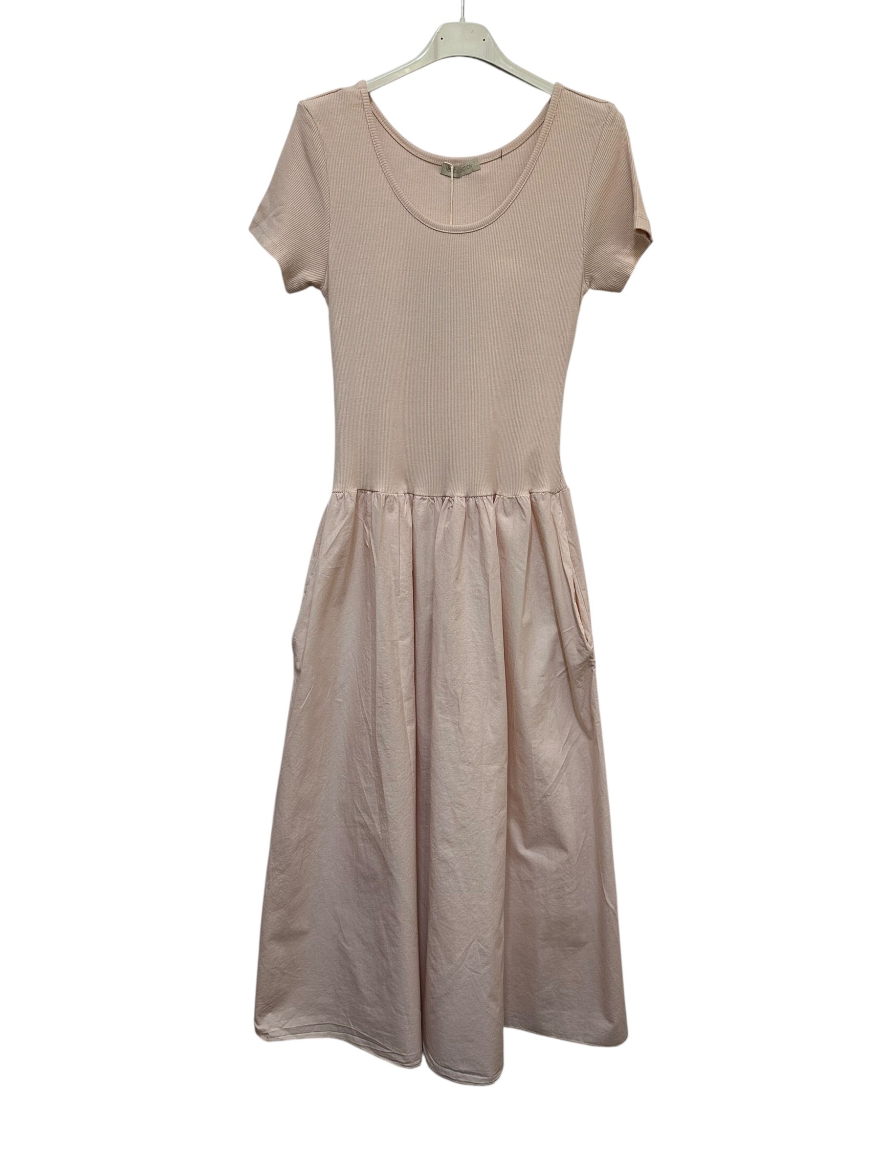 VC842131PIN Two-Tone Midi Dress Pink