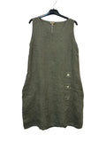 VC1302LKHA Linen Strap Dress Khaki