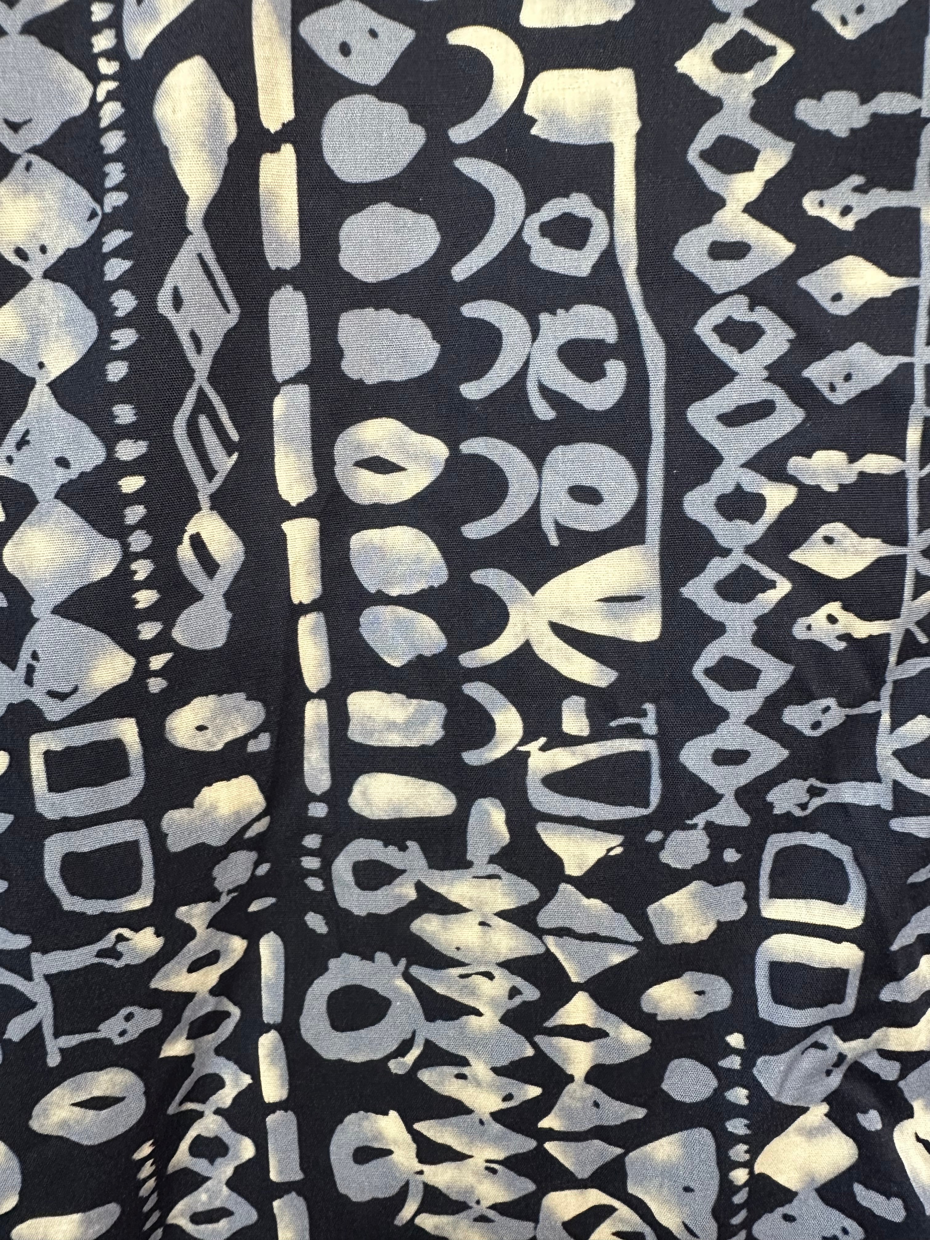 VC24002QNAV Cotton Abstract Print Shirt Dress Navy