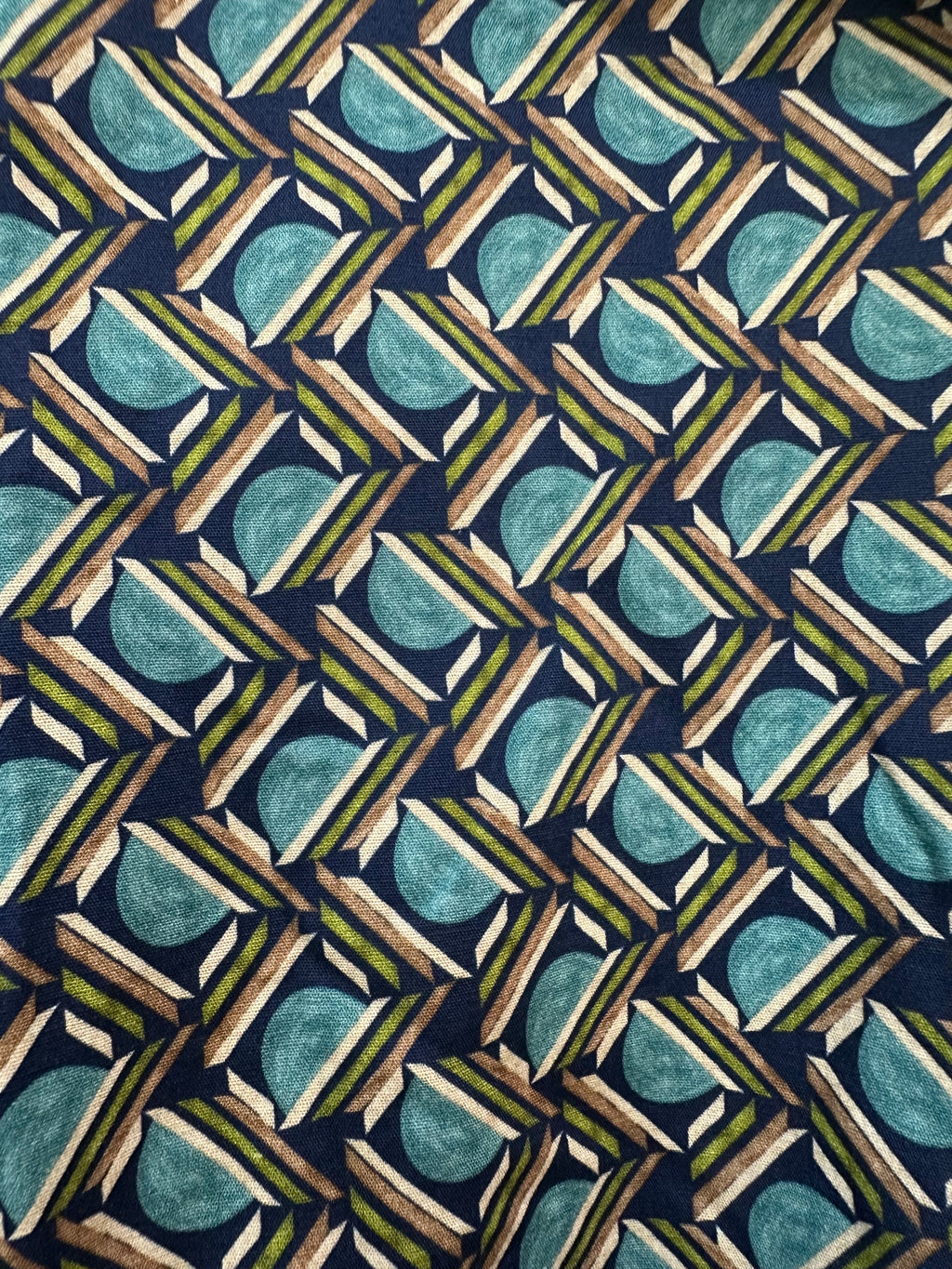 VC24002DLNAV Cotton Geometric Shirt Dress Navy