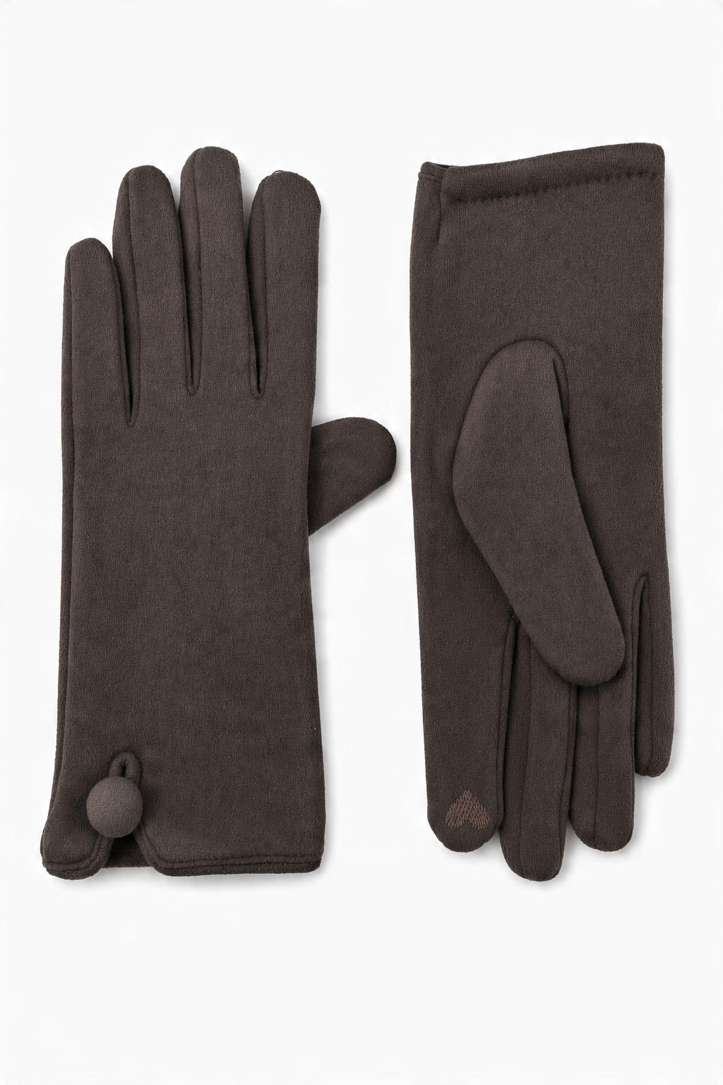 JA209 Brown Button Cuff Gloves