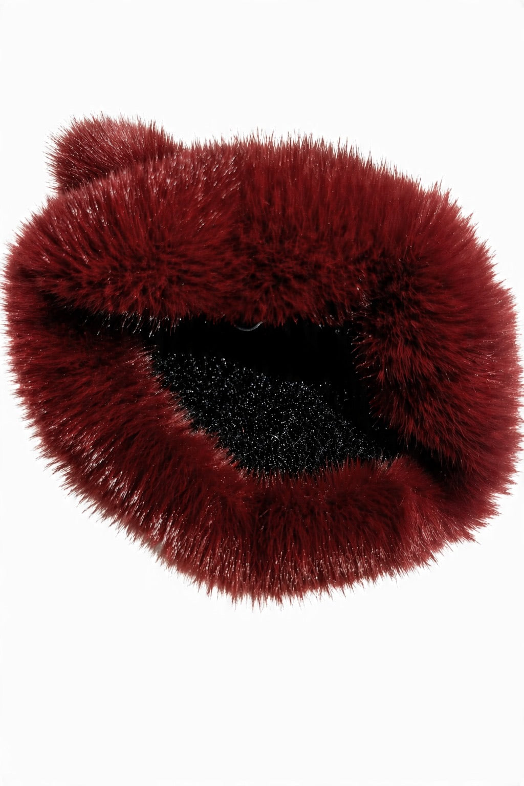 JA217 Wine Fingerless Fur Gloves