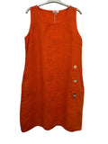 VC1302LORA Linen Strap Dress Orange