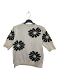 VM66 Beige Floral Print Sleeveless Sweater