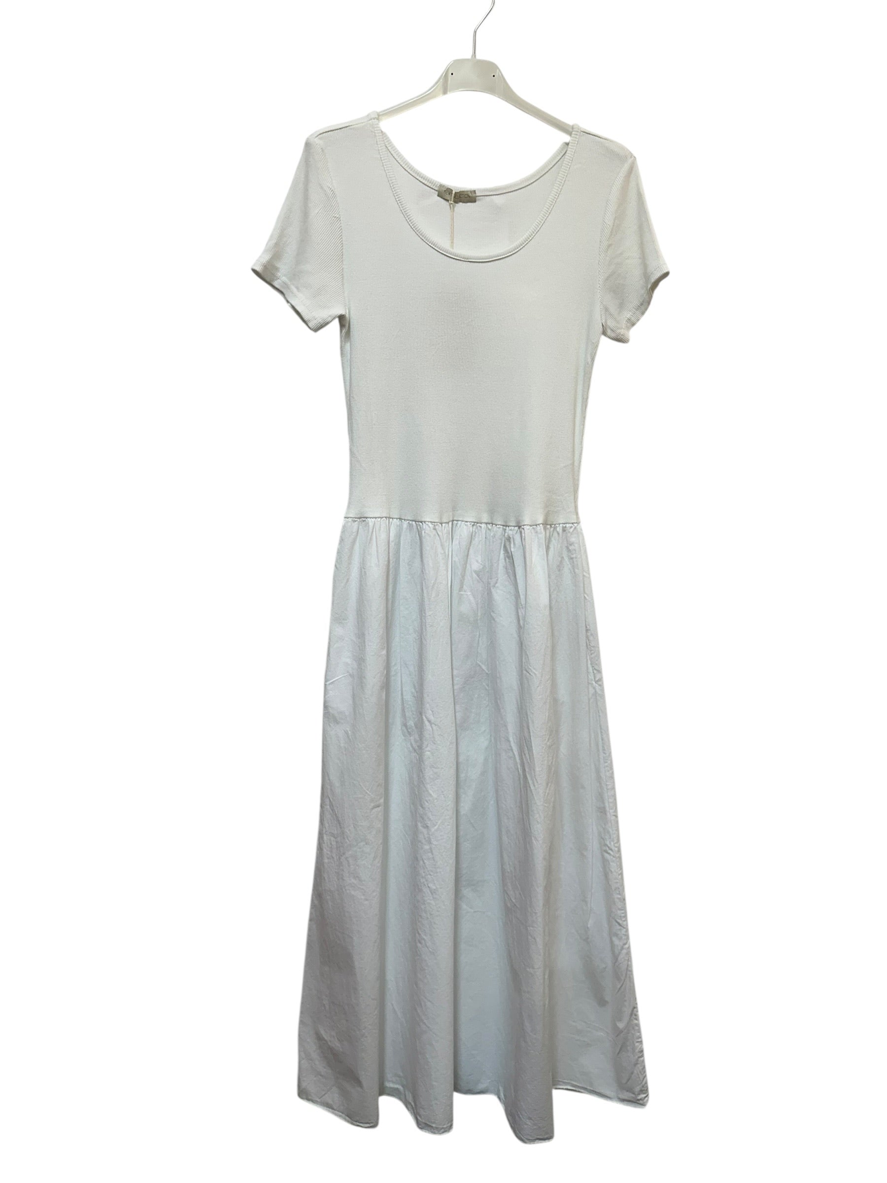 VC842131WHI Two-Tone Midi Dress White