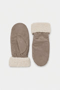 JA192 Taupe Sherpa Suede Mittens