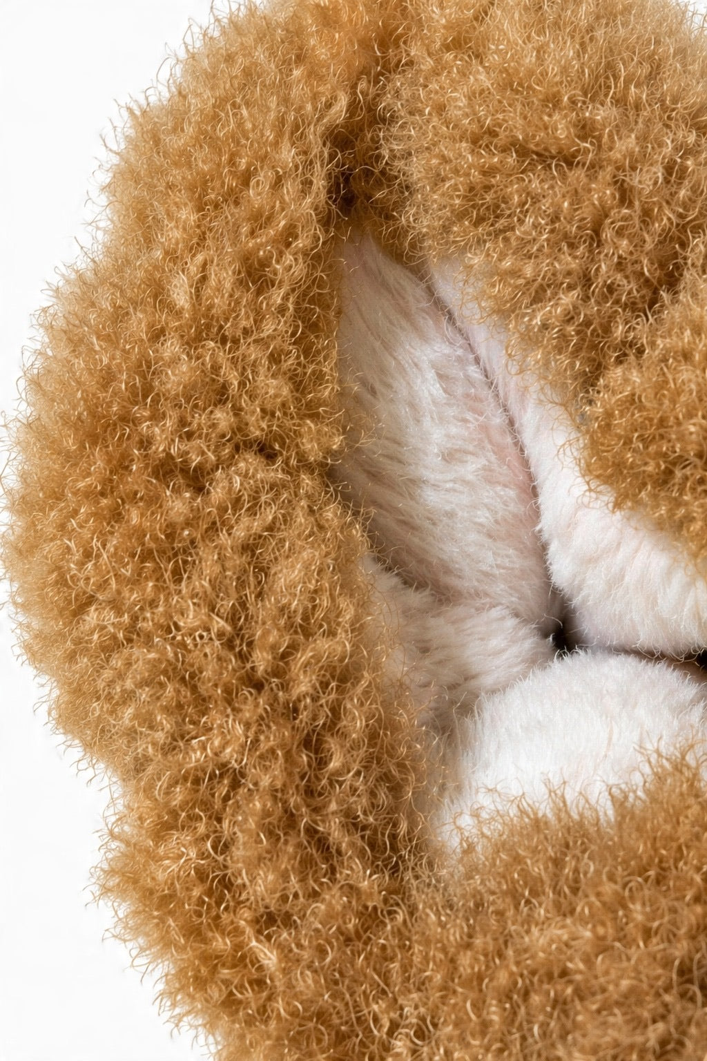 JA320 Camel Curly Teddy Mittens